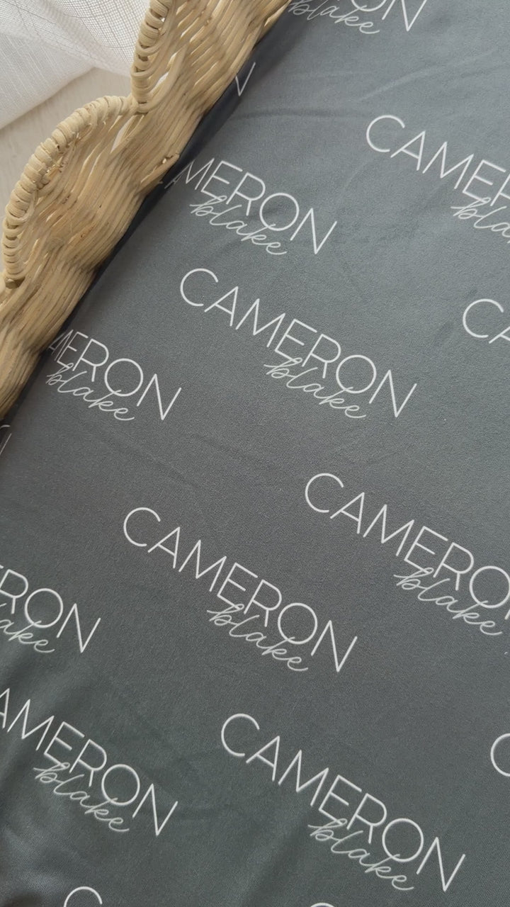 dark green personalized swaddle blanket for boys 