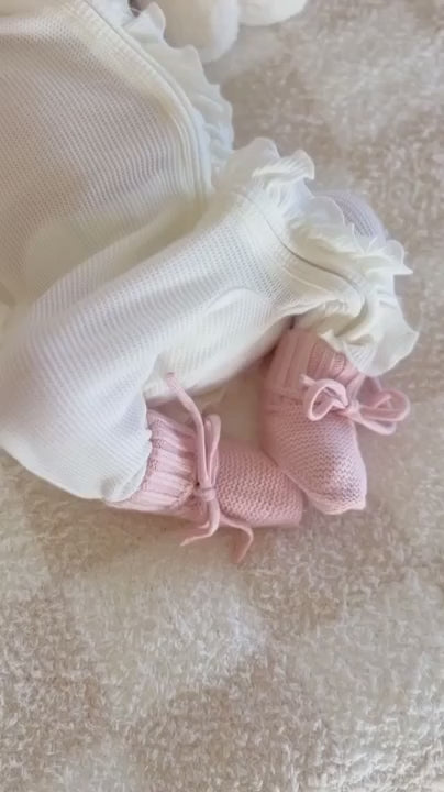 cloud white ruffle footie video