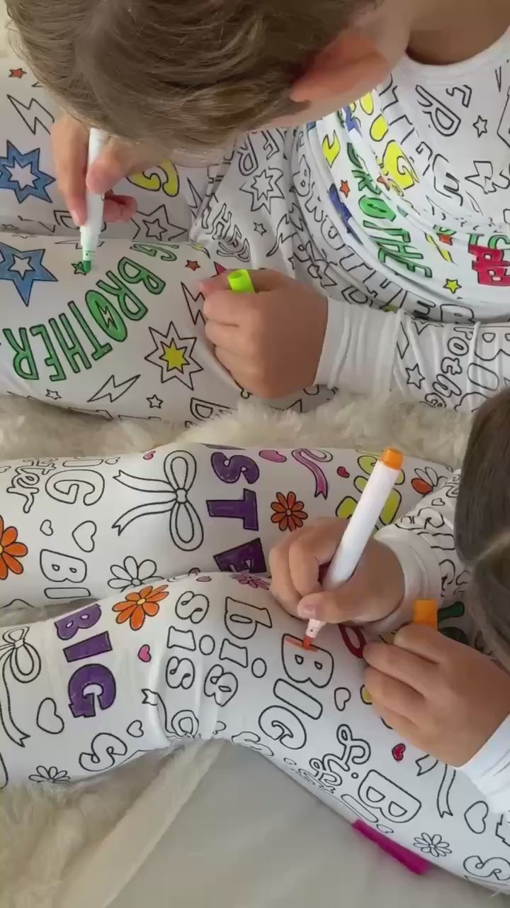 kids colorable pajamas 