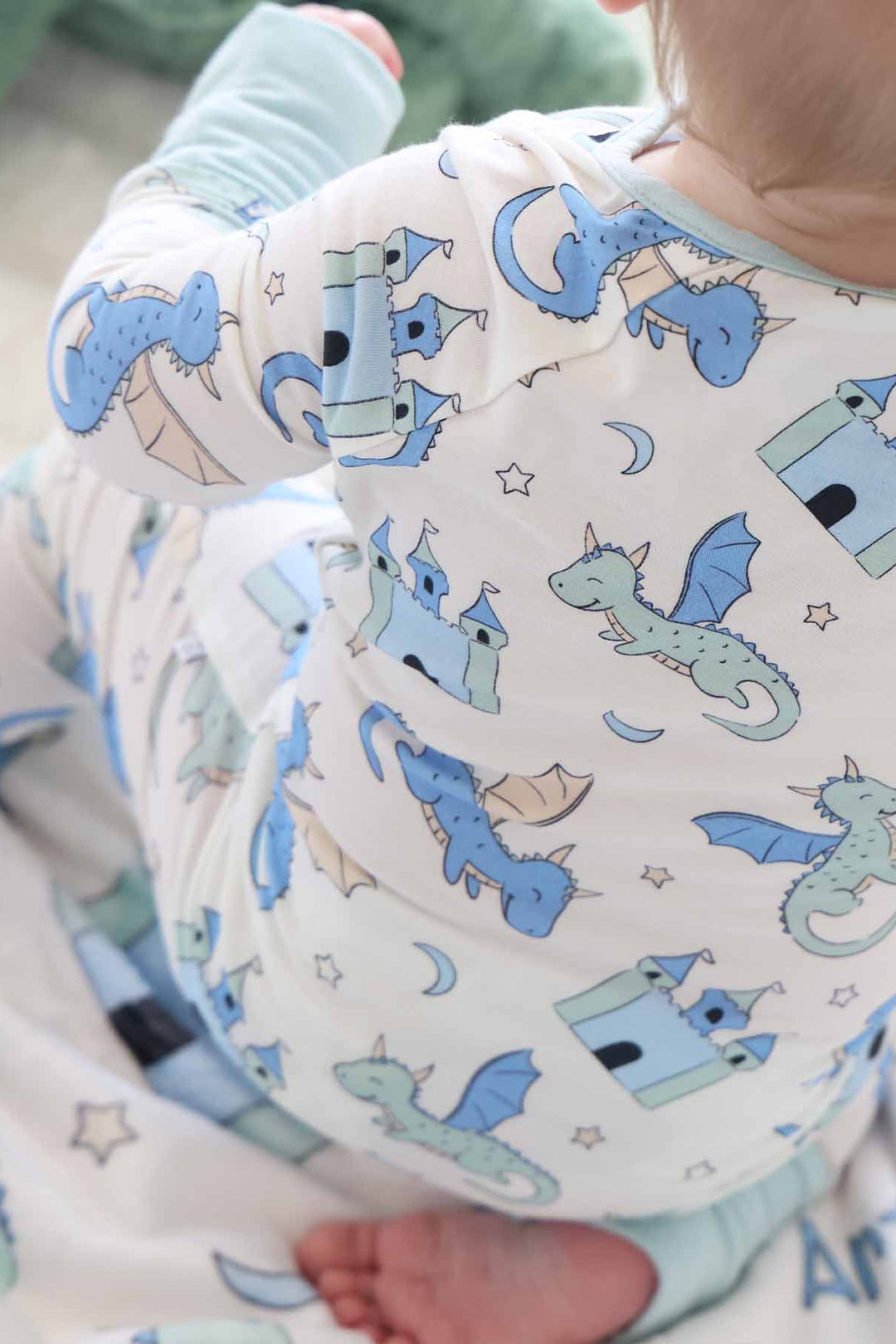 BLUE DRAGON AND CASTLE ROMPER 