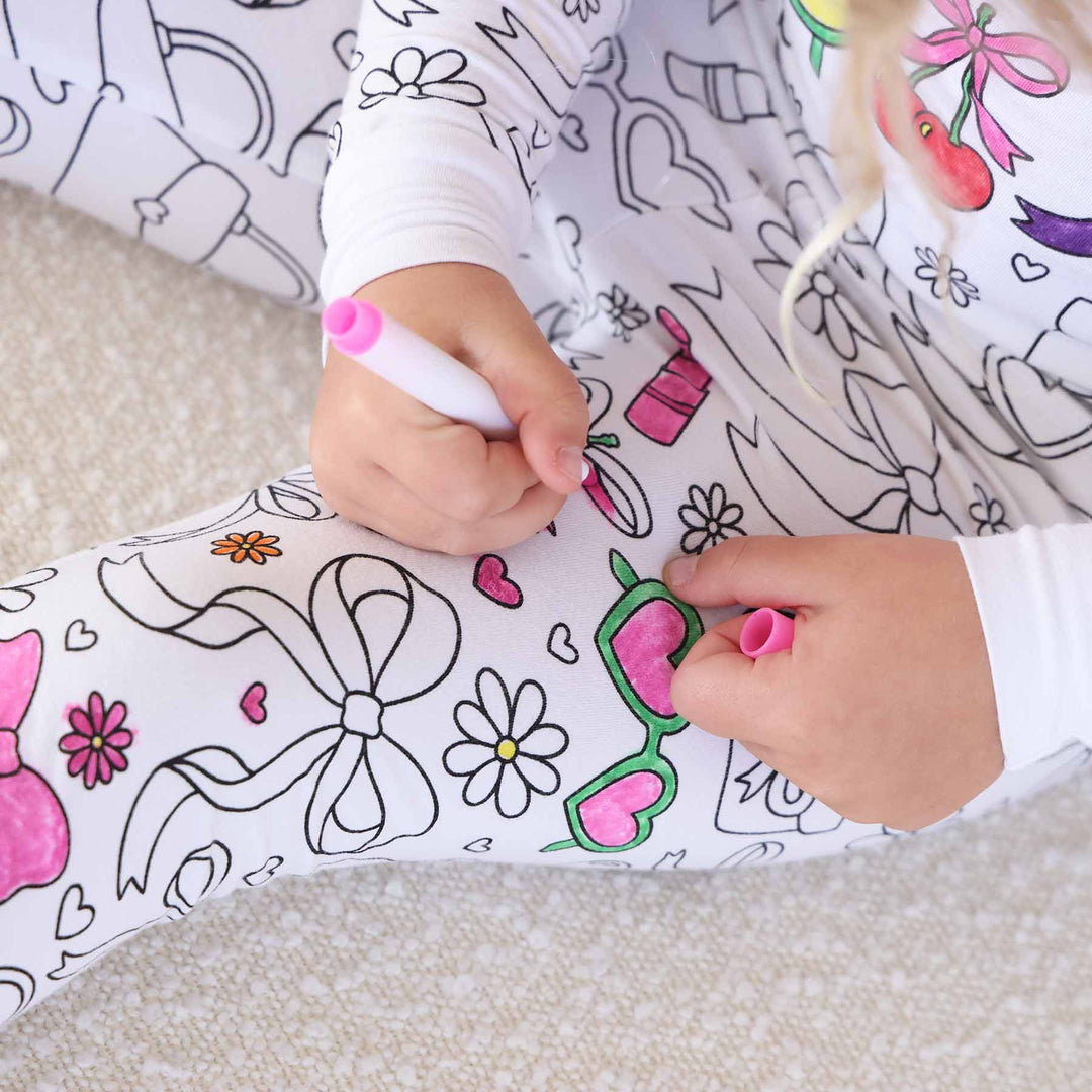 material girl colorable two piece pajama set bamboo 