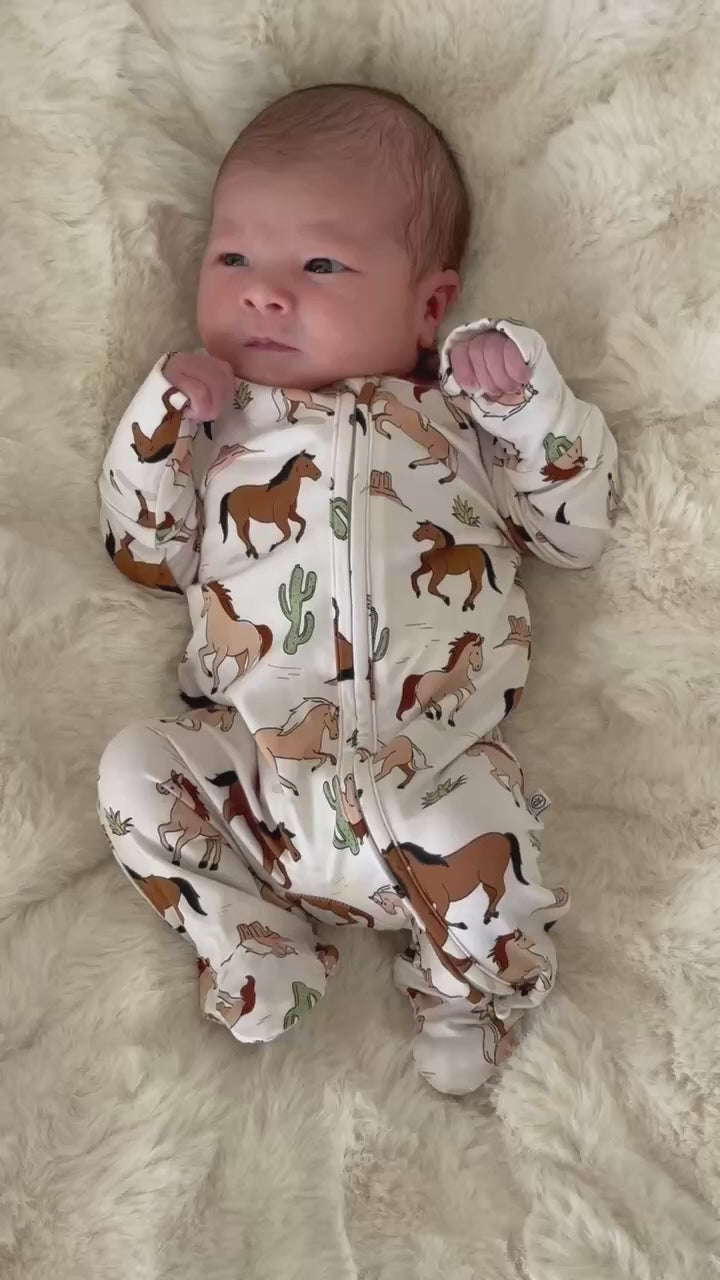 pony club neutral zipper footie video