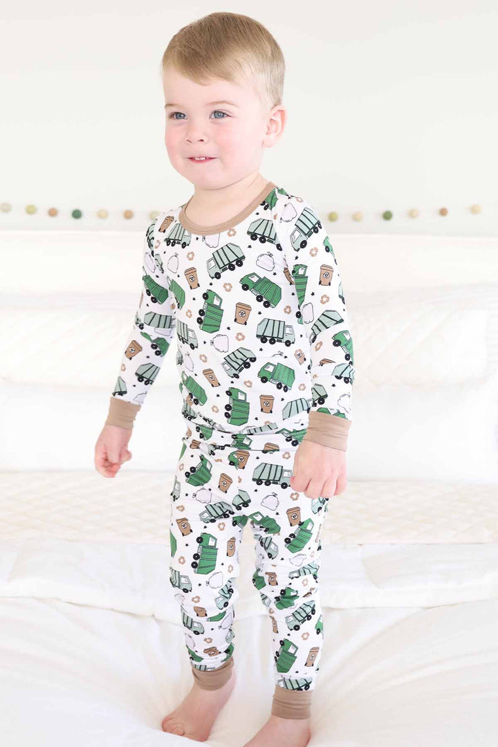 garbage truck pajama set for boys