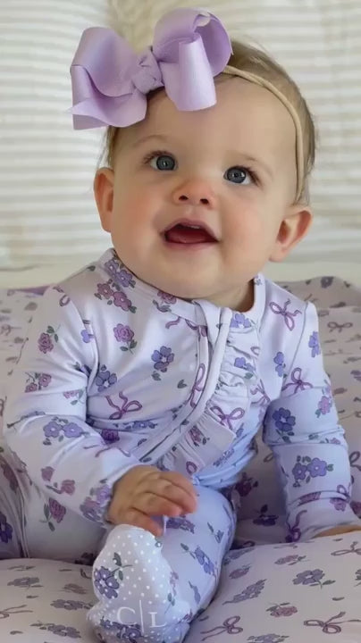 PURPLE RIBBON AND ROSES FOOTIE VIDEO