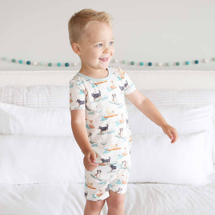 surfing dog two piece pajama set 