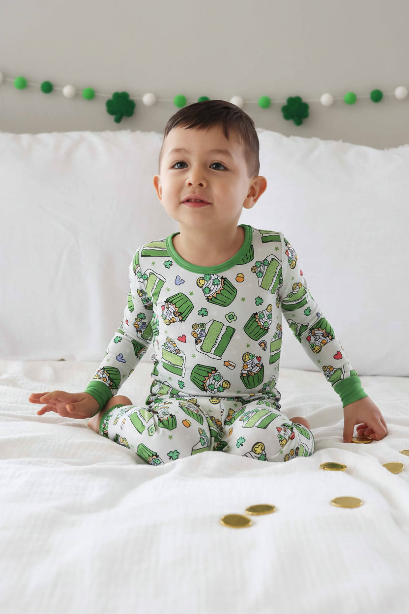 st. patrick's day kid's pajamas green