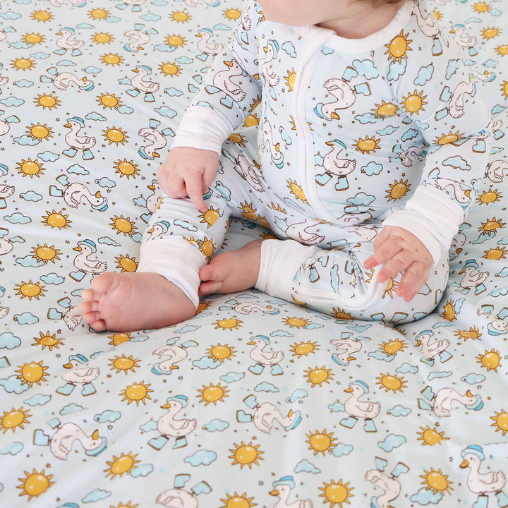 goose and sun romper pajama for boys