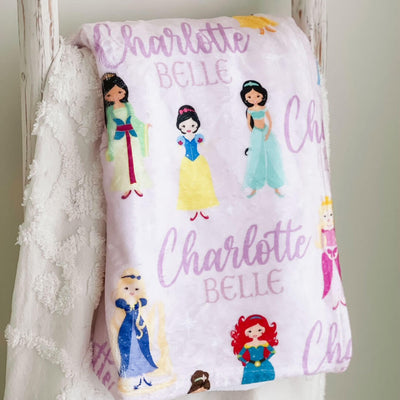 princess personalized toddler blanket 
