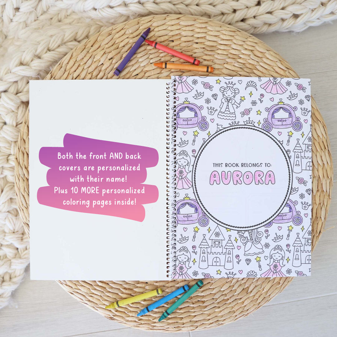 personalized coloring book for girls personalized with name 