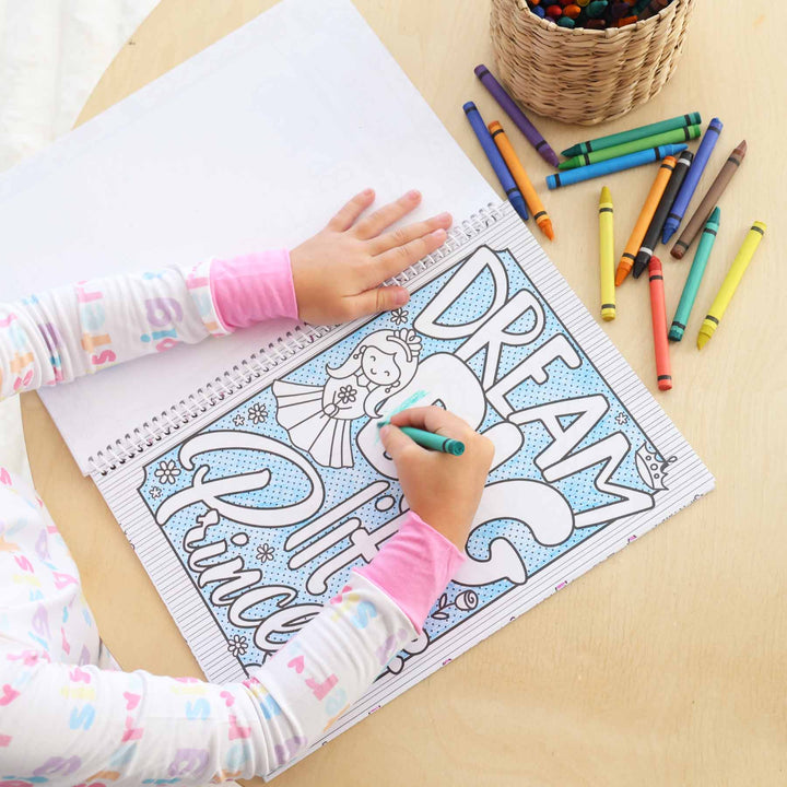 dream big little princess personalized coloring book for girls 