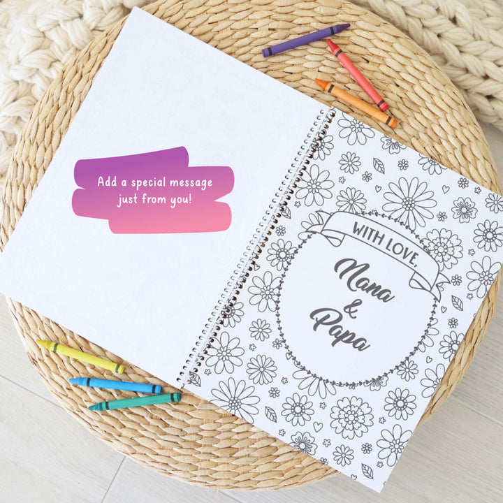 personalized princess coloring book for kids with message