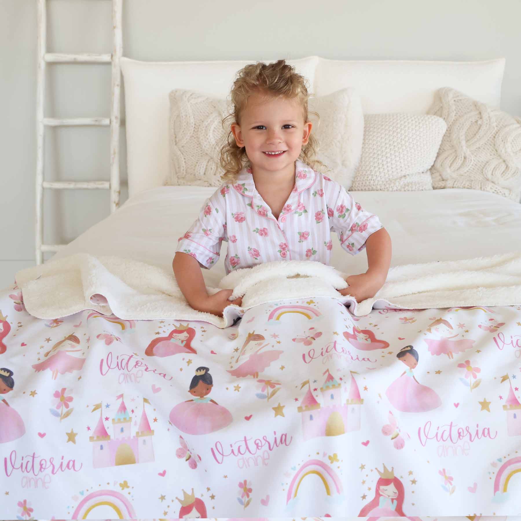 Personalized Sherpa Kids Blanket | Sweet Princess