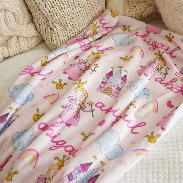 princess blanket with name personalized 