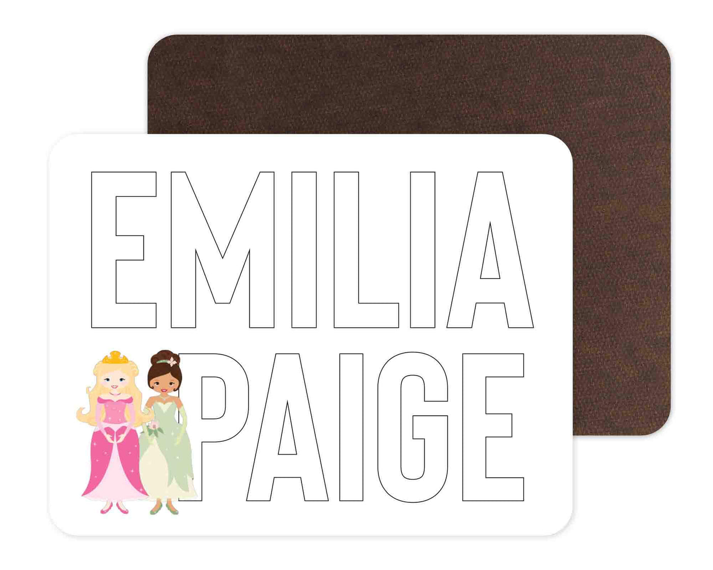 personalized white board with name and princess 