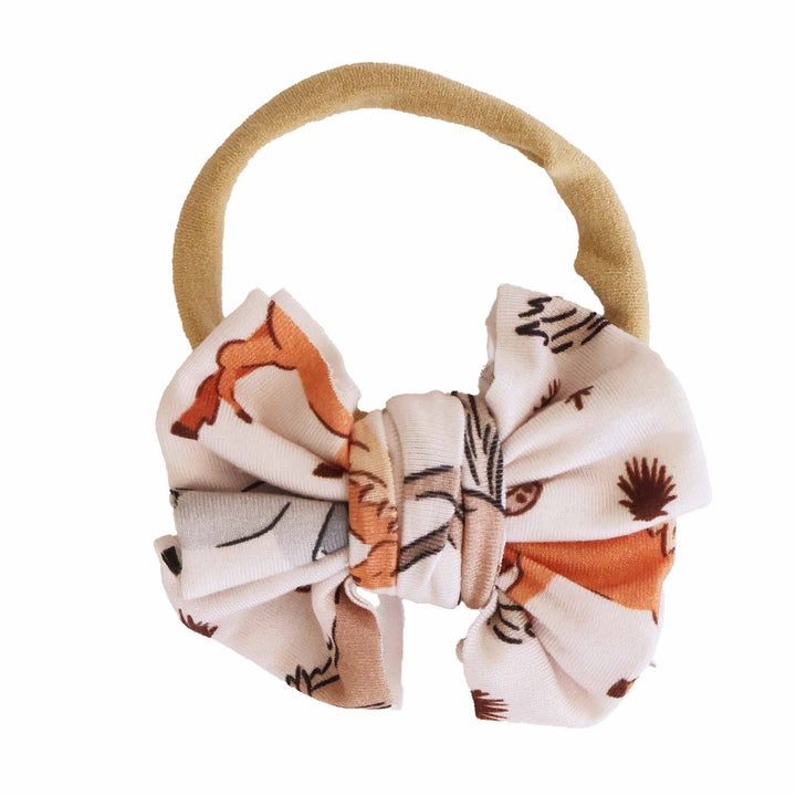 bow headband for babies with horses and ponies print