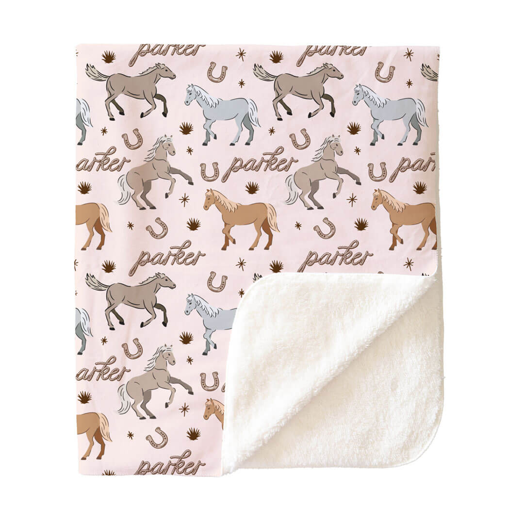 P's Ponies Personalized Kids Blanket