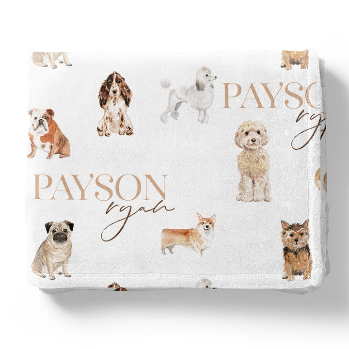 puppy personalized toddler blanket 