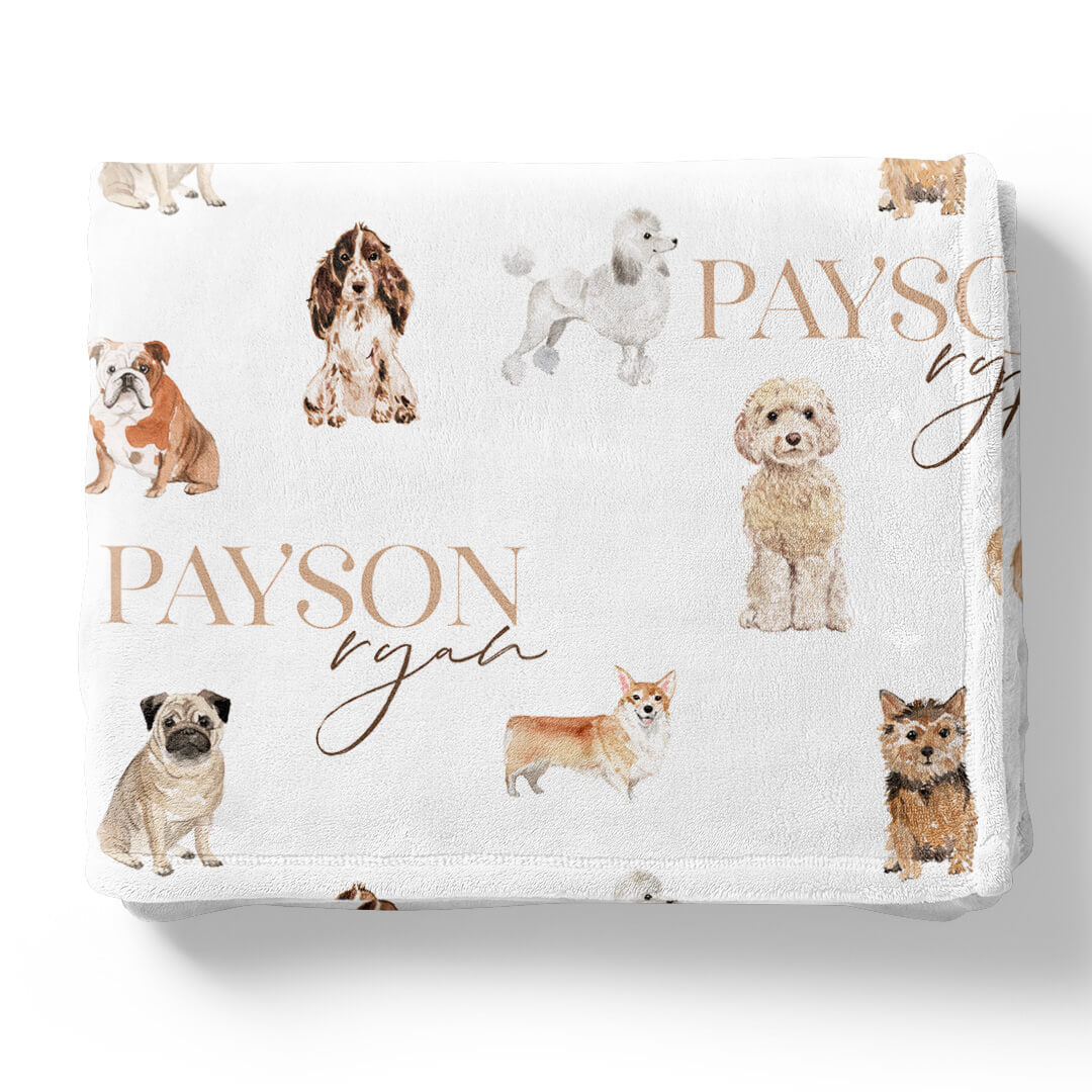 puppy personalized toddler blanket 