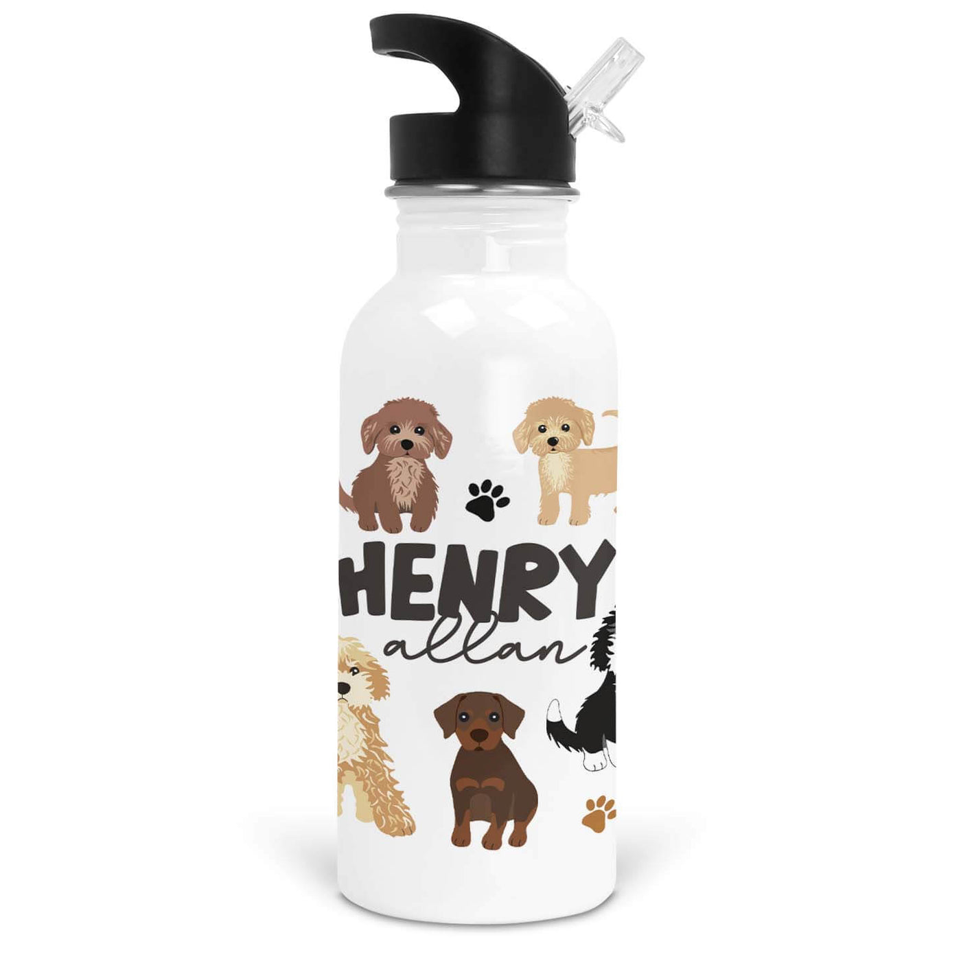 puppy personalized water bottle 