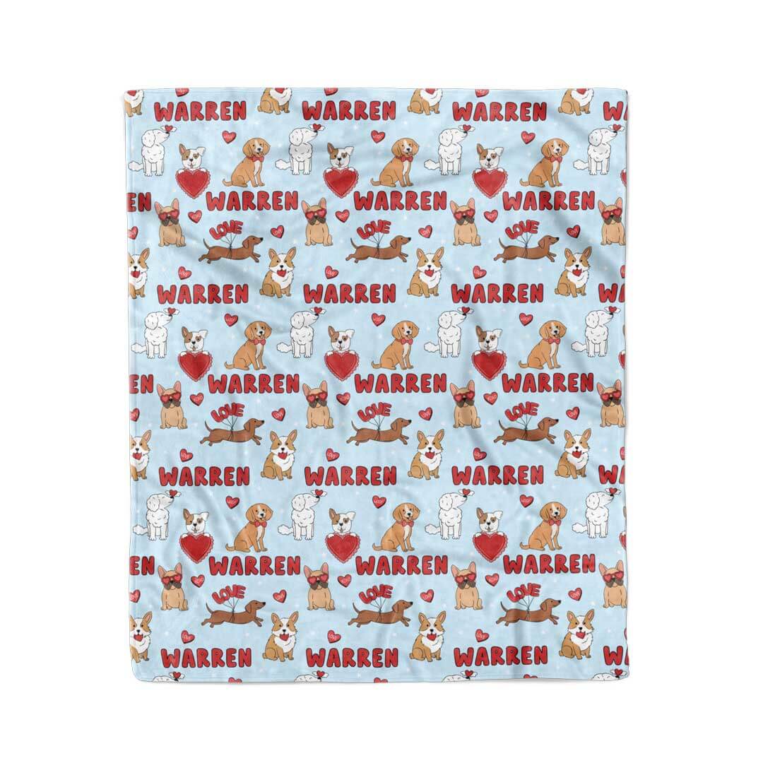 Pups & Kisses Personalized Kids Blanket