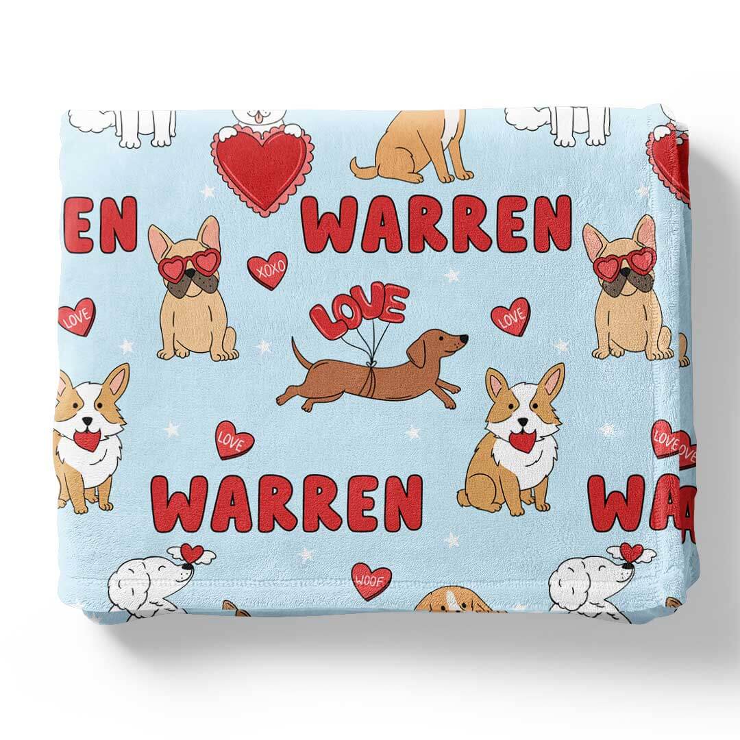 Pups & Kisses Personalized Kids Blanket