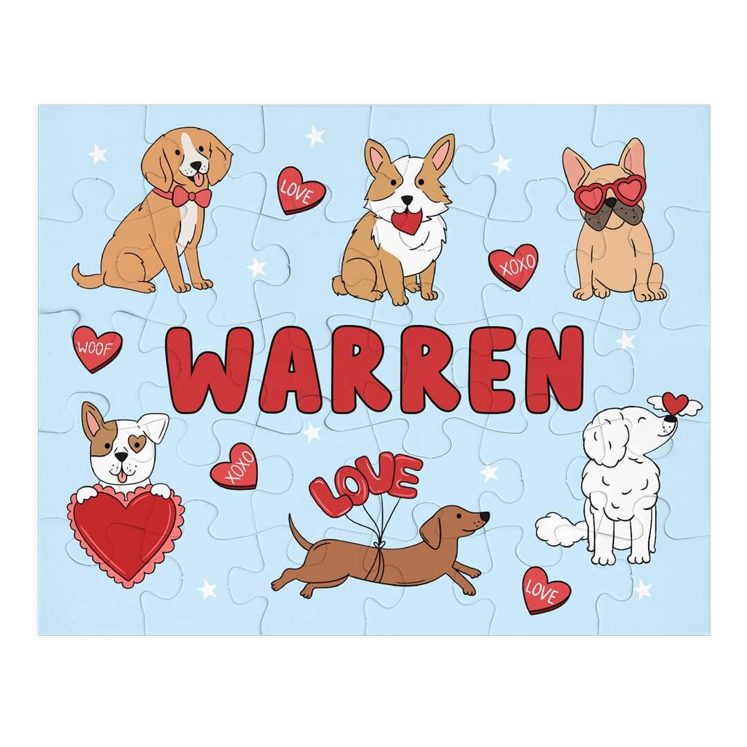 Kids Personalized 30 Piece Puzzle | Pups & Kisses