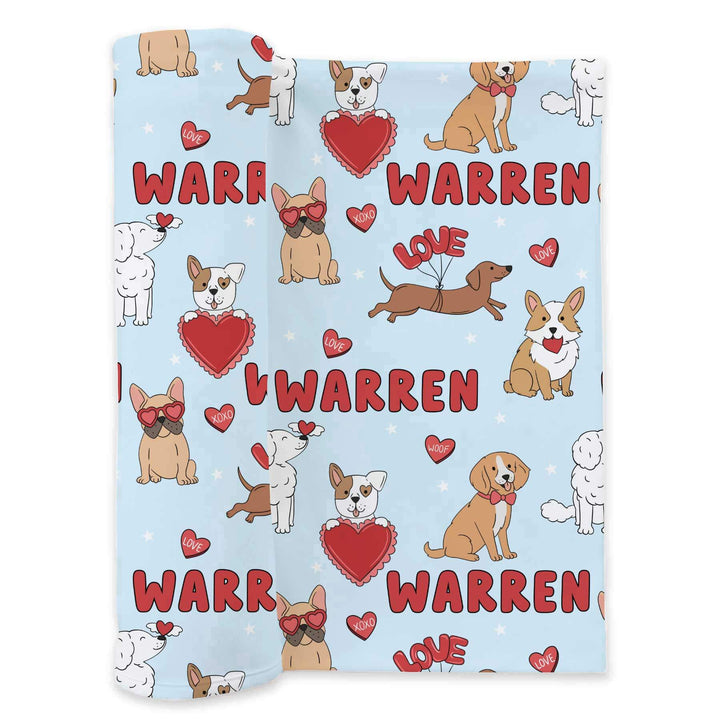 Pups & Kisses Personalized Swaddle Blanket