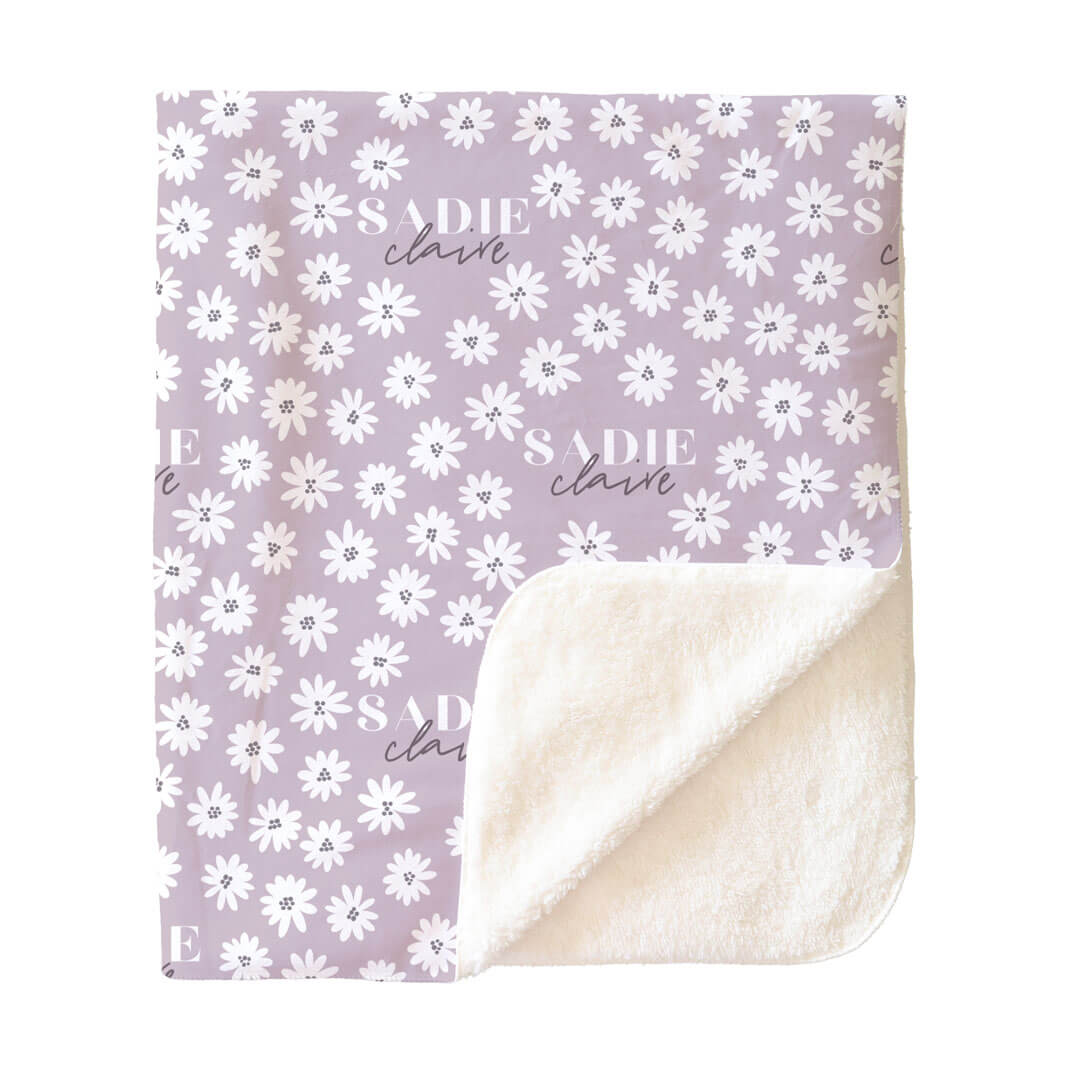 Purple Daisy Personalized Toddler Blanket