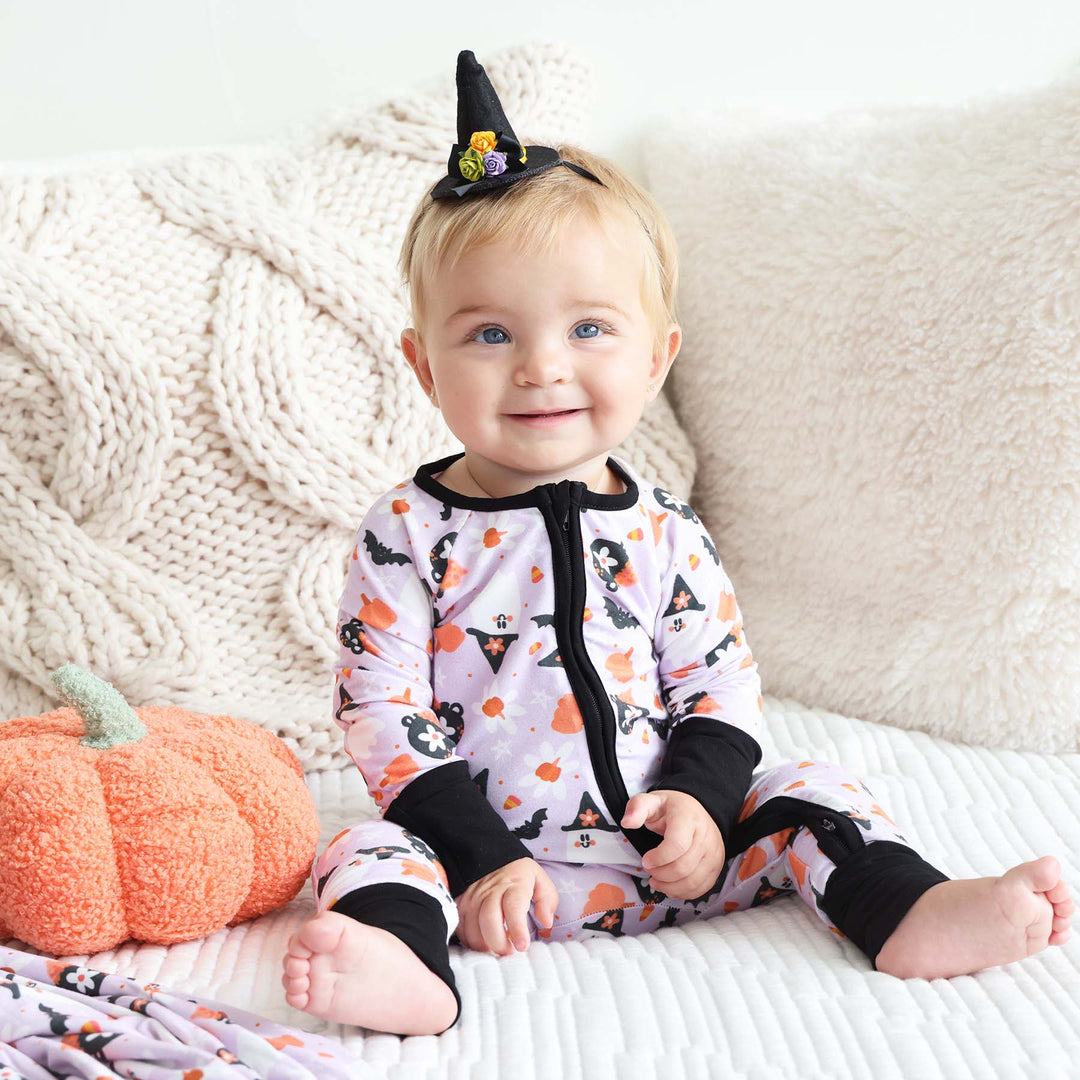 pajama romper purple halloween 