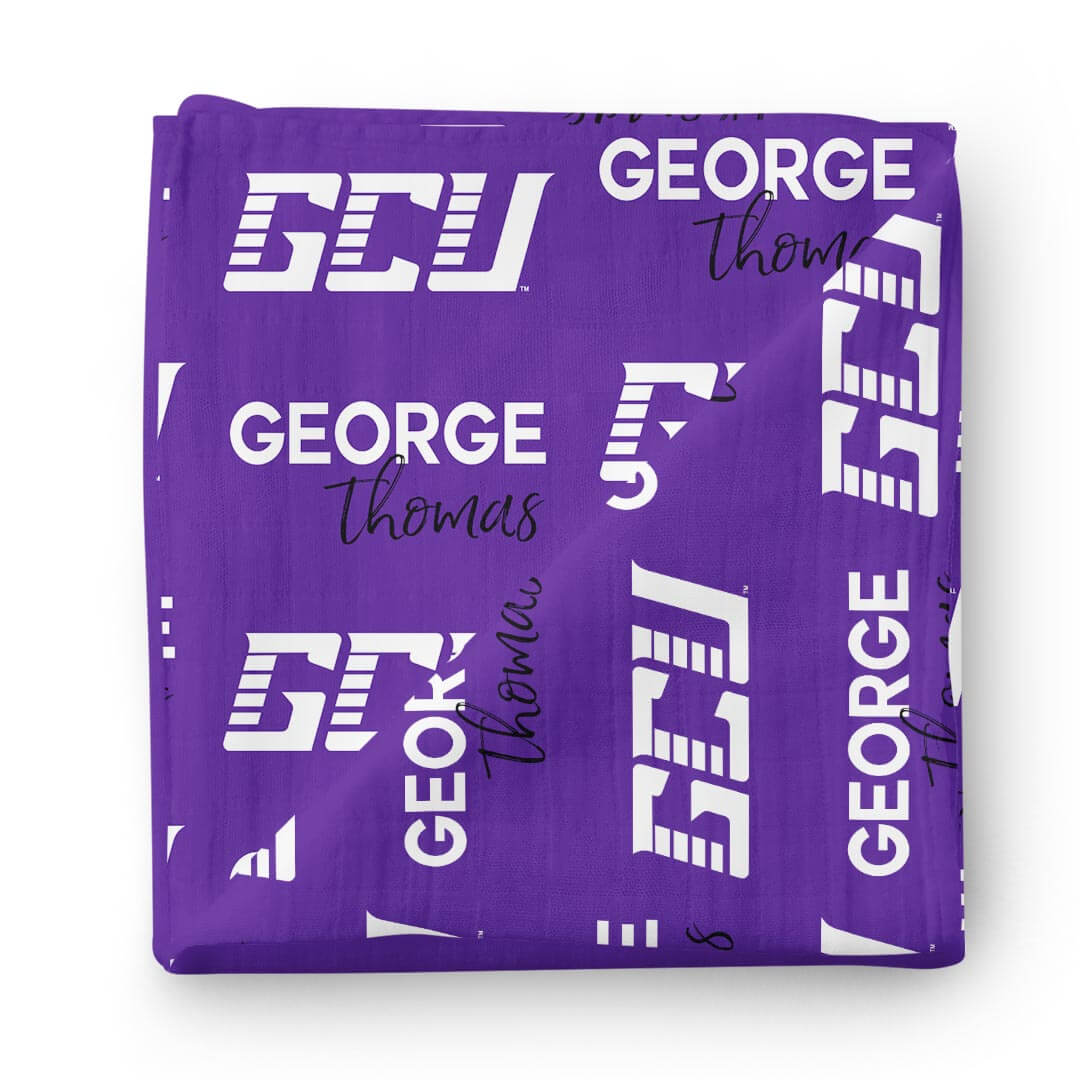 personalized swaddle blanket gcu purple 