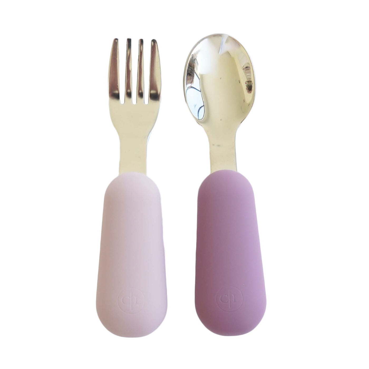 purple silicone silverware set 