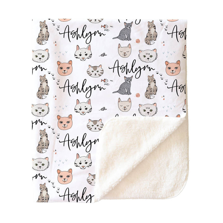Purrdy Kittens Personalized Toddler Blanket