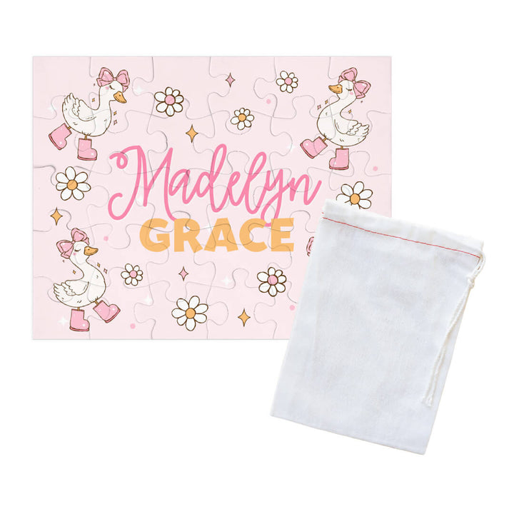 silly goose pink personalized puzzle for girls 