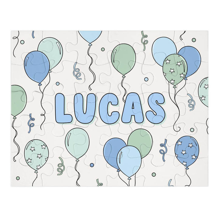 blue party time personalized puzzle