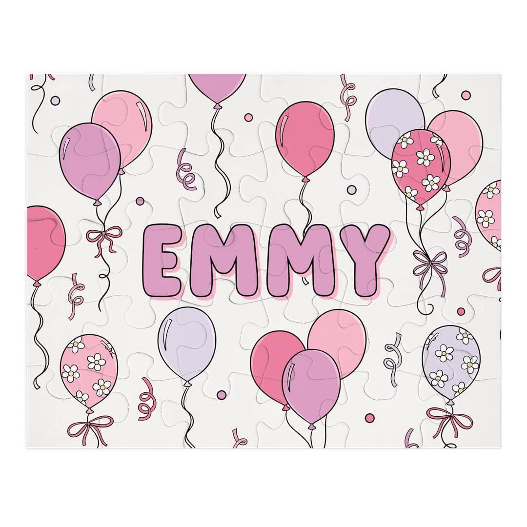 pink party time personalized puzzle for girls 