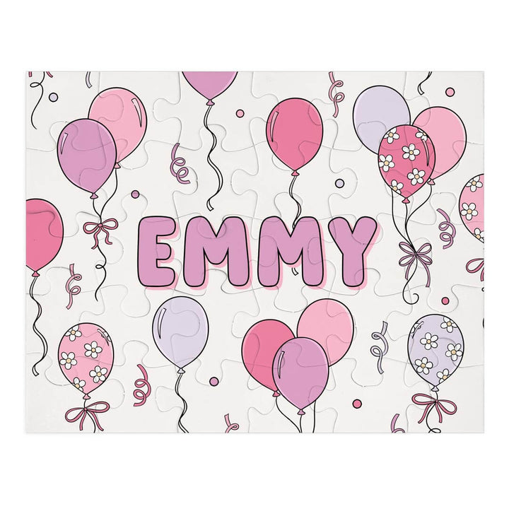 pink party time personalized puzzle for girls 