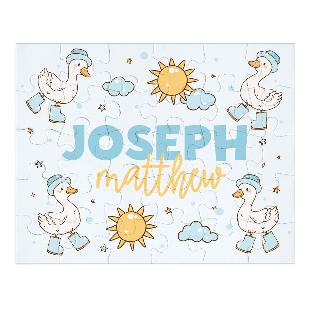Kids Personalized 30 Piece Puzzle | Silly Goose Blue