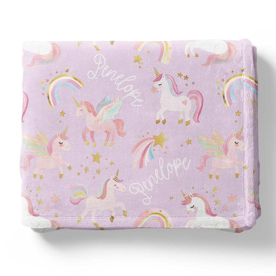 rainbow magic personalized minky blanket for kids 