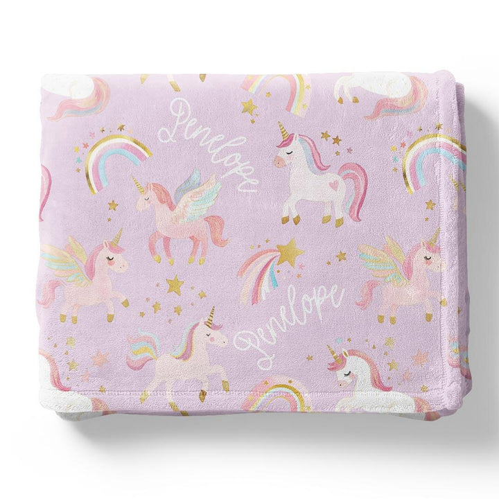 rainbow magic personalized minky blanket for kids 