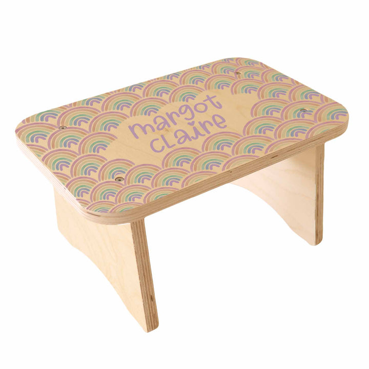 rainbow personalized step stool for kids 