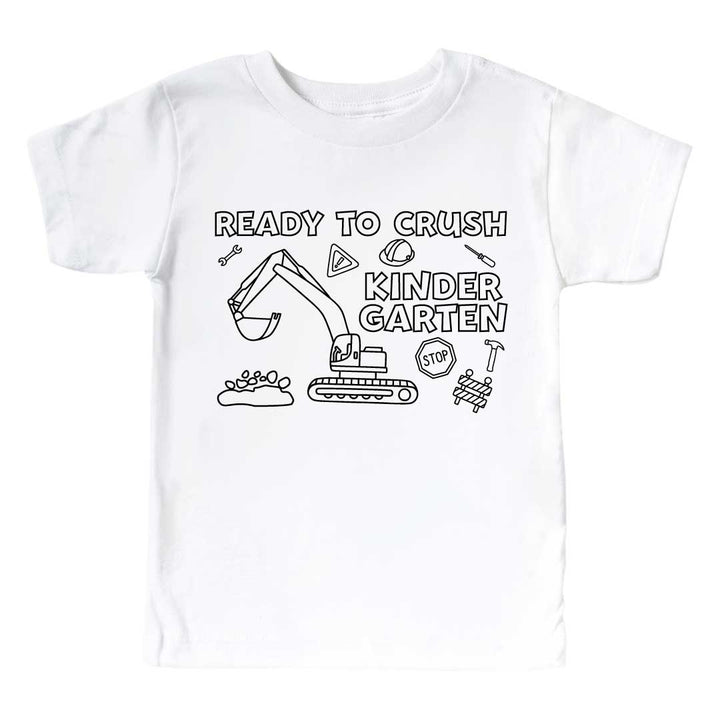 kids colorable graphic tee ready to crush kindergarten 