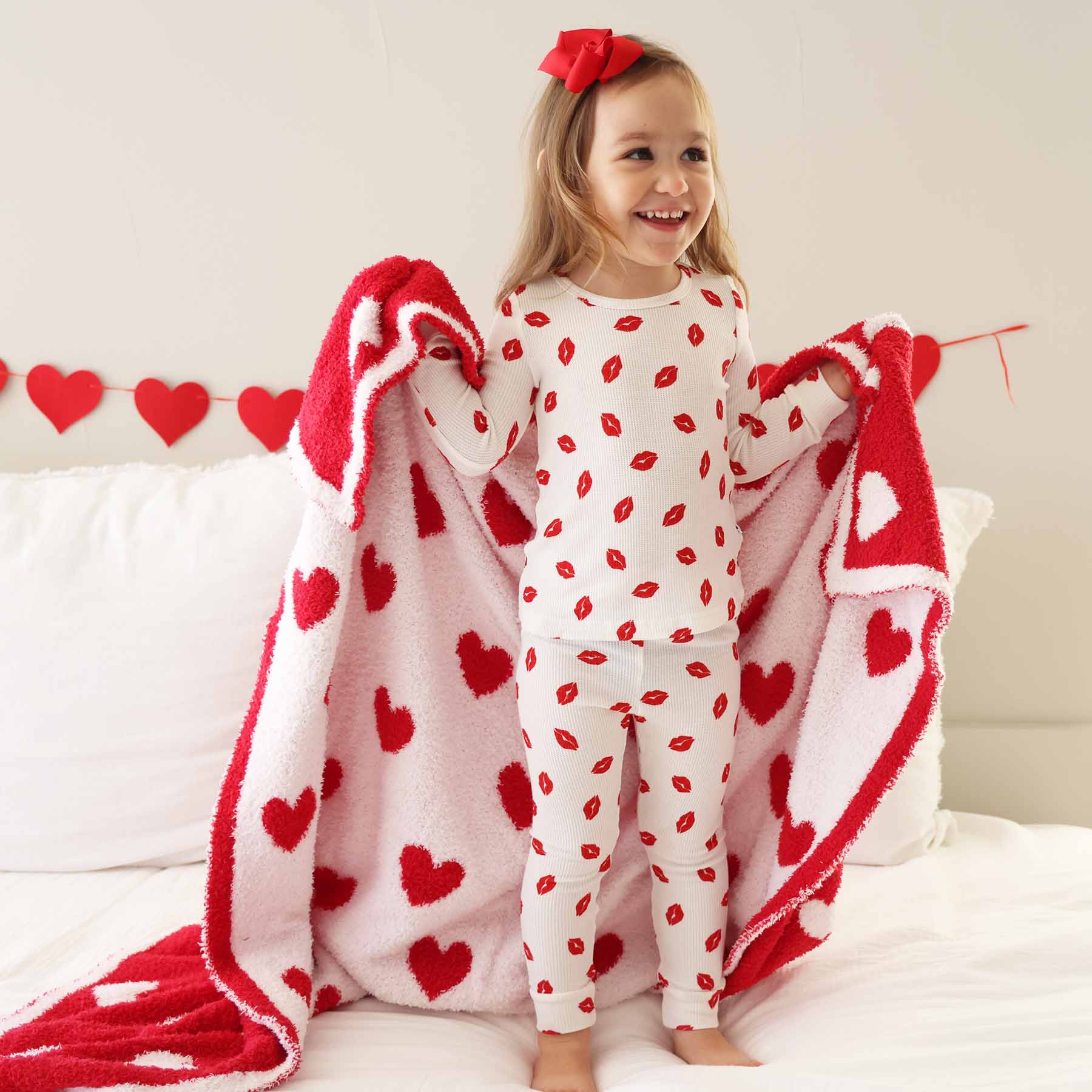 Little Kisses Bamboo Waffle Two Piece Pajama Set