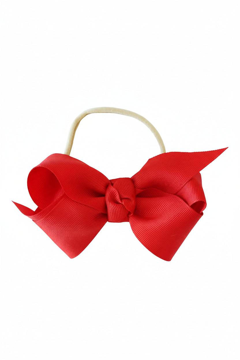 Ribbon Bow Headband in Red Caden Lane - Main Image