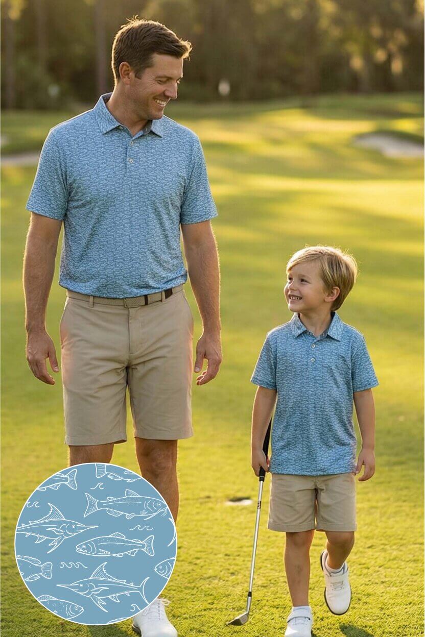 reel legends father son polos