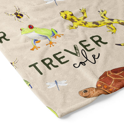 reptile personalized blanket with name 