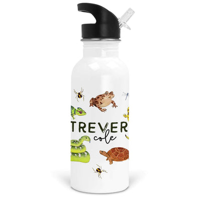 reptile personalized kids water bottle 