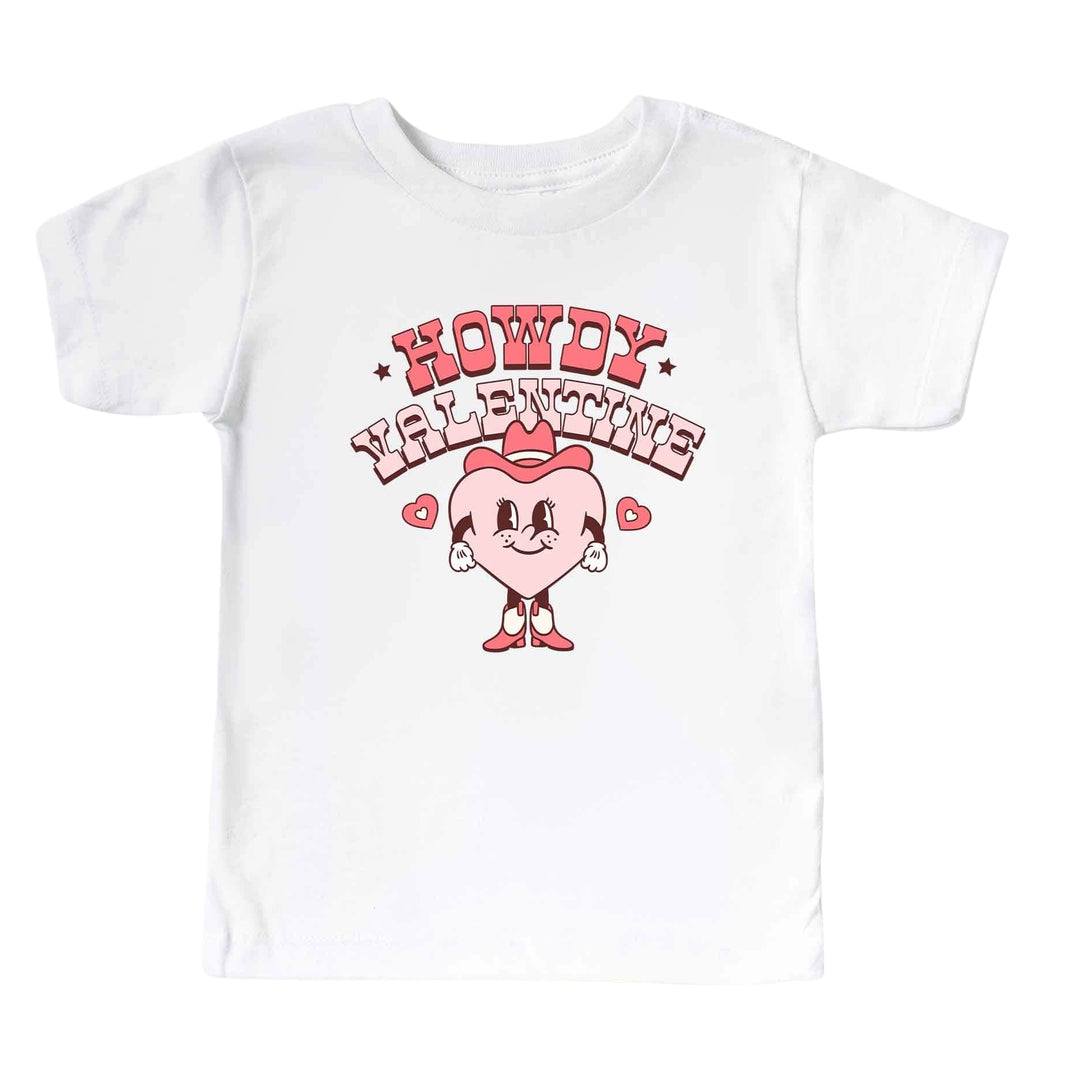 retro cowgirl valentine's day graphic tee for girls 