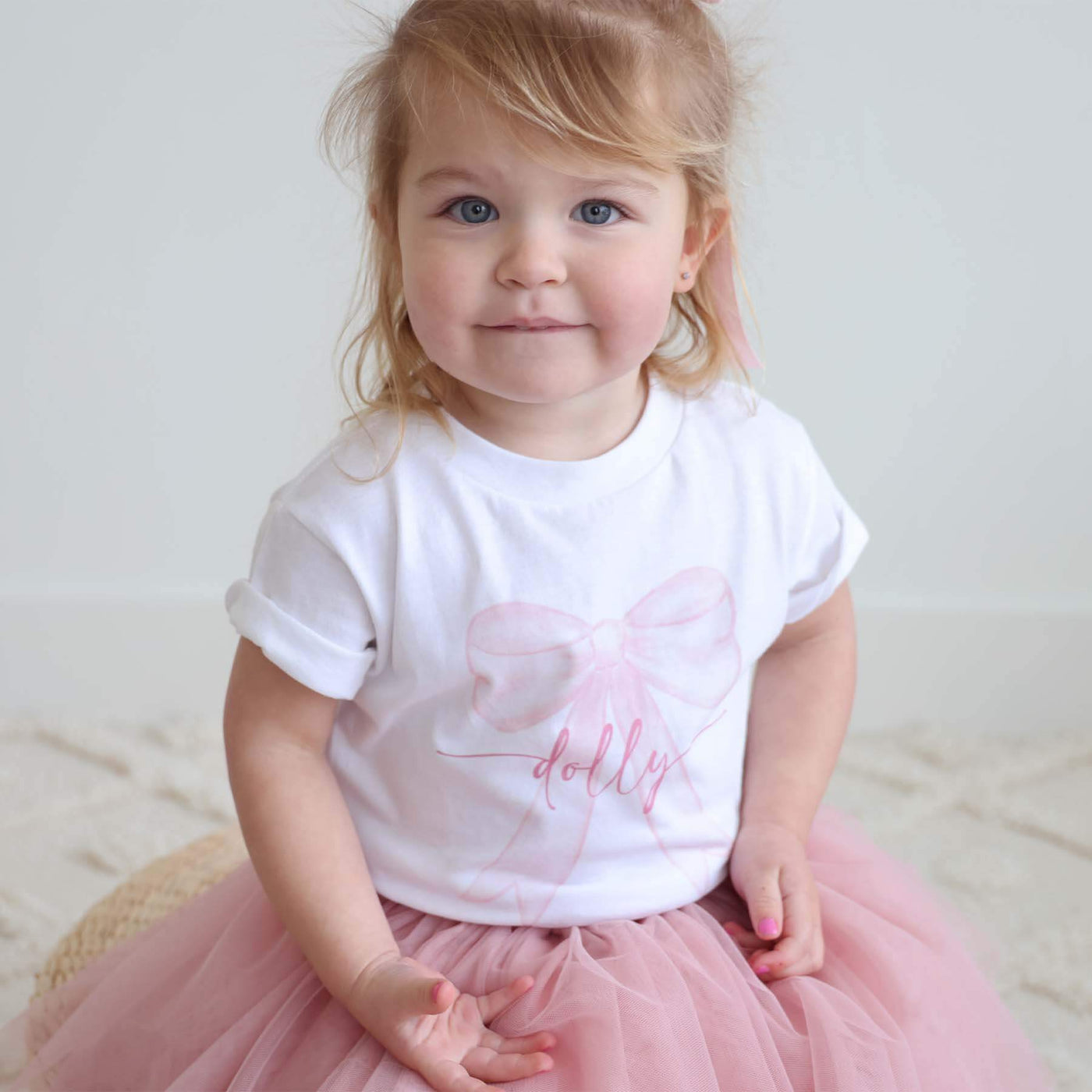 personalized bow kids graphic tee 