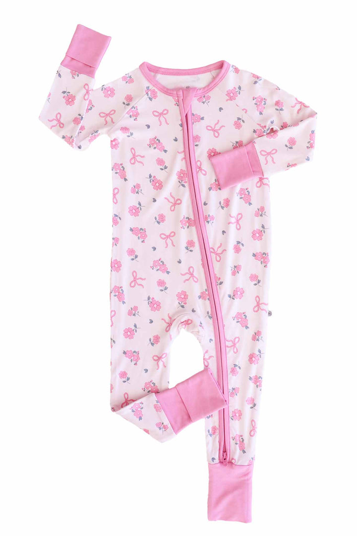 ribbon and roses mommy and me matching convertible zip romper pajama 