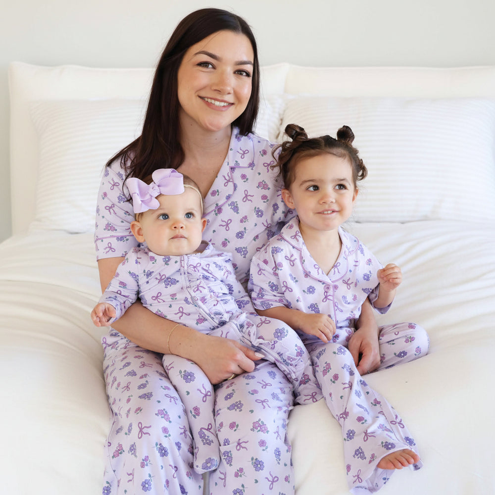 purple mommy and me matching lounge sets 